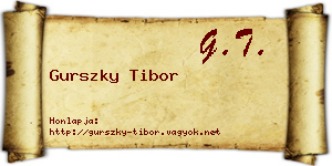 Gurszky Tibor névjegykártya